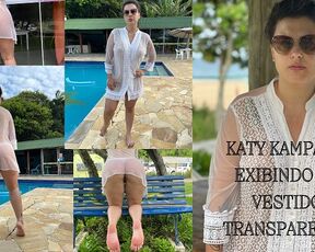 Katy Kampa married showing off in public with transparent dress