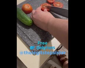 Stepson sneak fucks stepmom while she was cooking dinner for the family