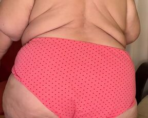 The very fat grandmother wearing her panties