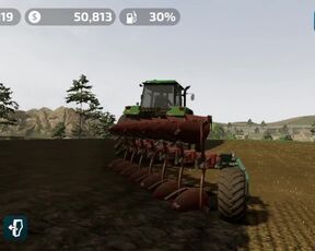 John Deer 4755 plowing in FS23mobile