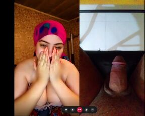 Pakistani Huge Boobs Hot MILF stepmom helps stepson cum on video call, But releases orgasm herself