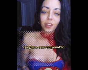 Superwoman cosplay milf does onlyfans leaks with her custom content fave toy black dildo