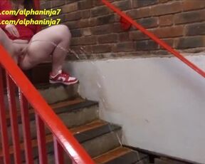 Public Piss Down Stairs