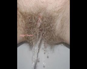 Sensual Slow Motion Piss by Mega Hairy Pussy Up Close