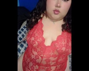 Chubby girl masturbating with her vibrator and dildo until she gets a squirt riding it