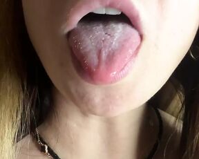 Bright and Hot Brunette Mouth Fetish