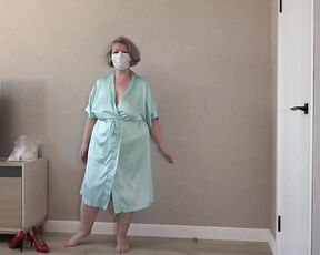 Busty Housewife Dresses up in Sexy Nurse Uniform. Chubby MILF with Big Butt Is Ready for Role-playing Party.