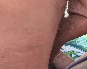 Sucking Cock in the Garden BIG Natural TITS