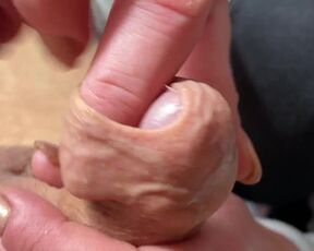 Limp and Hard Dick Foreskin Play until he Cum Shoot