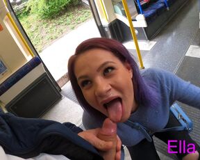 Risky Blowjob in Train. Caught by Stranger Cum on Face 4K