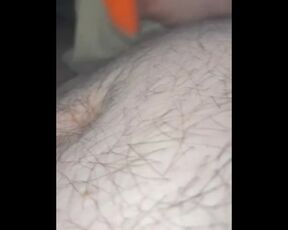 Chubby hairy guy cums in sock