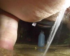 fat girl pees and farts outside on securoty cam up close hairy dripping pussy #2