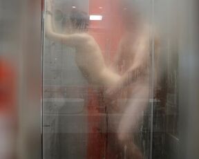 Tindergirl date blowjob and hard shower fuck