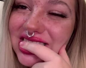 ASMR AHEGAO sucking moaning giggling sounds from Sexy cute blonde MILF